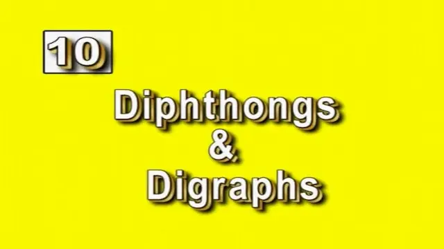 A yellow background with the words diphthongs and digraphs