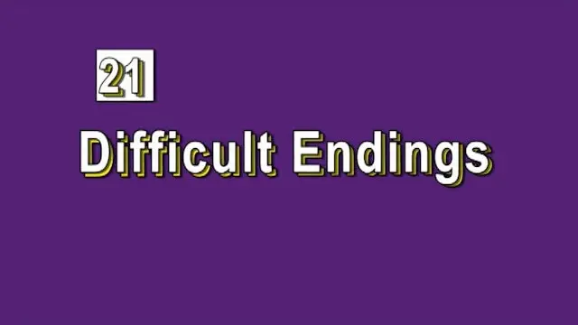 A purple background with the words difficult ending in white.