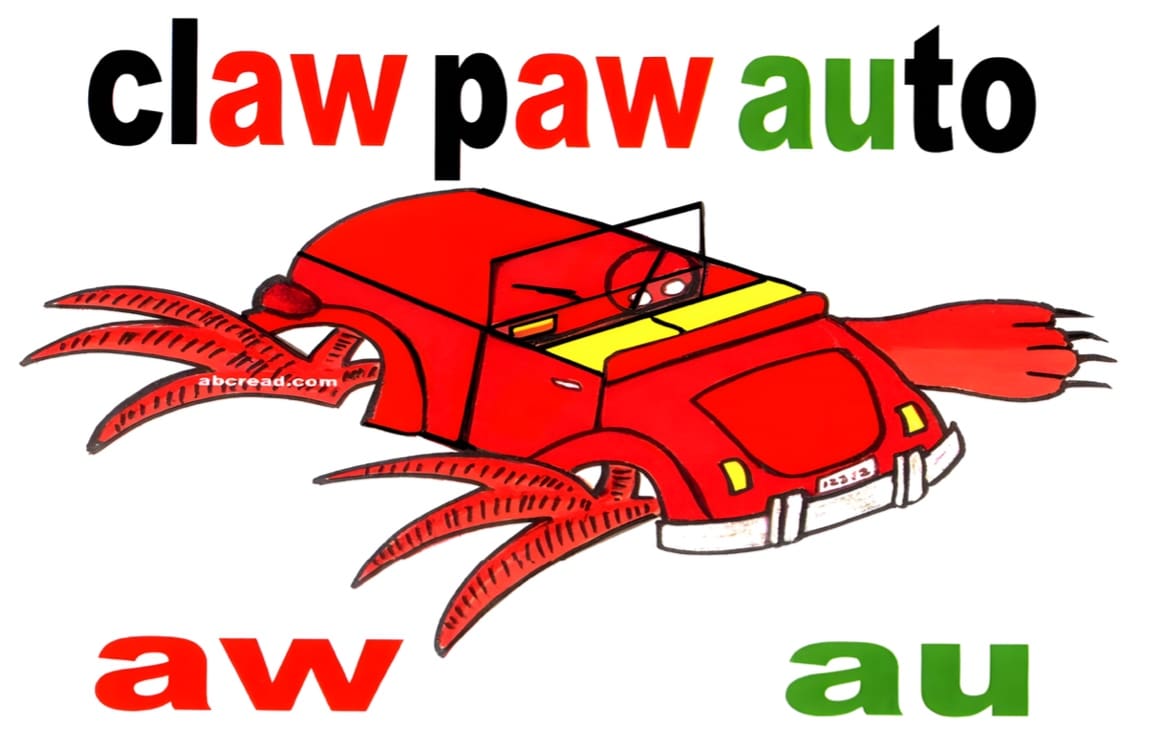 A red car with claws on the hood and the front.